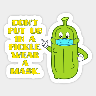 Face Mask Awareness Pickle Sticker